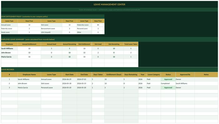 Leave management preview
