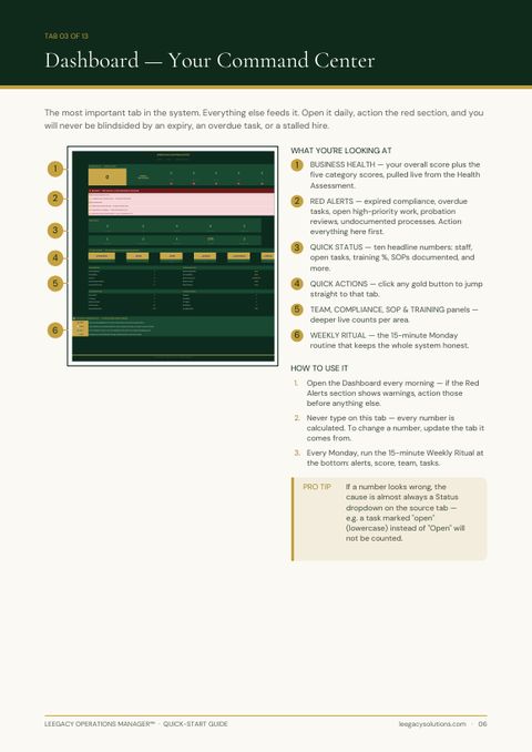 Quick-start guide page preview